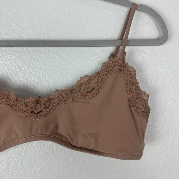 Skims Fits Everybody Lace Scoop Bralette XL Nude Seamless Stretch Feminine Girly - Picture 2 of 7